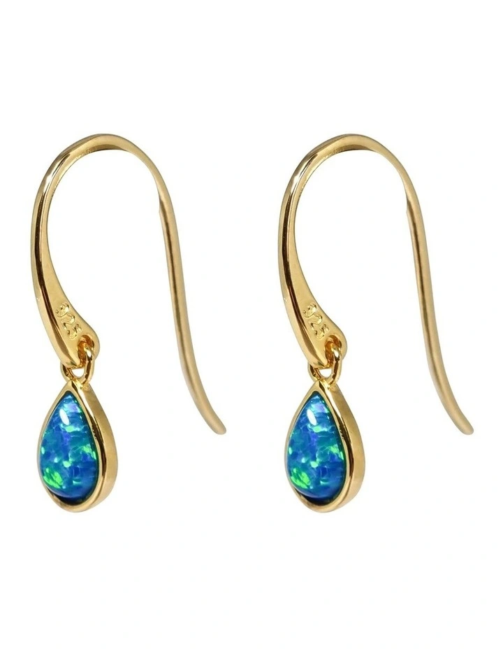 Opal Hook Earrings in Gold image 3