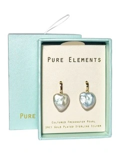 Unique Heart Pearl Earrings in White