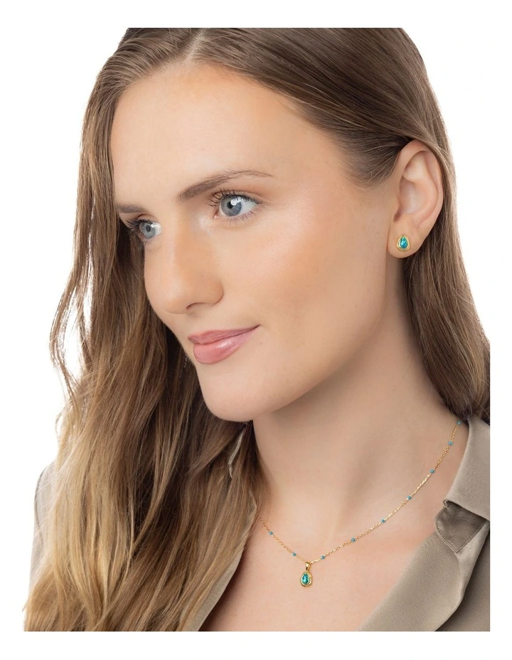 Teardrop Opal Stud Earrings in Multi image 3