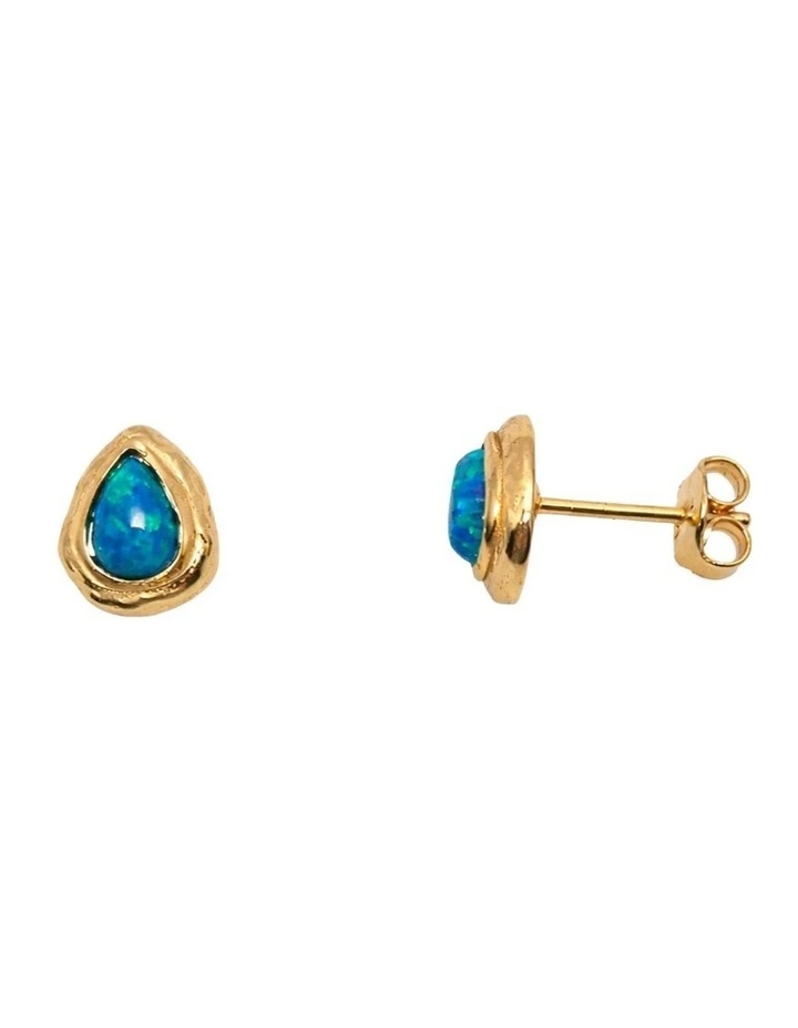 Teardrop Opal Stud Earrings in Multi image 4
