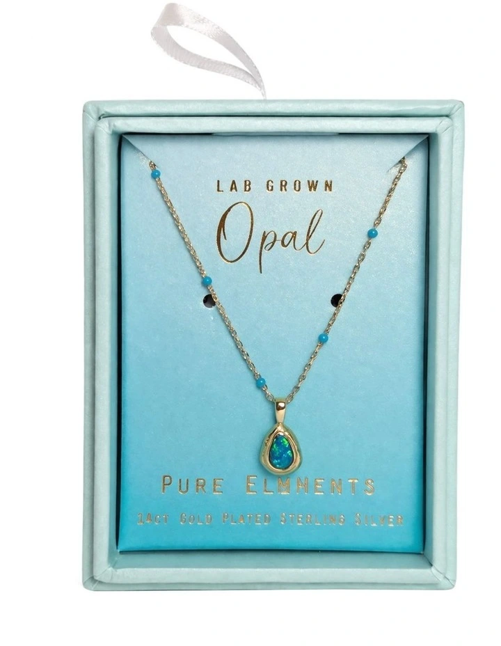 Teardrop Opal Pendant in Multi image 1