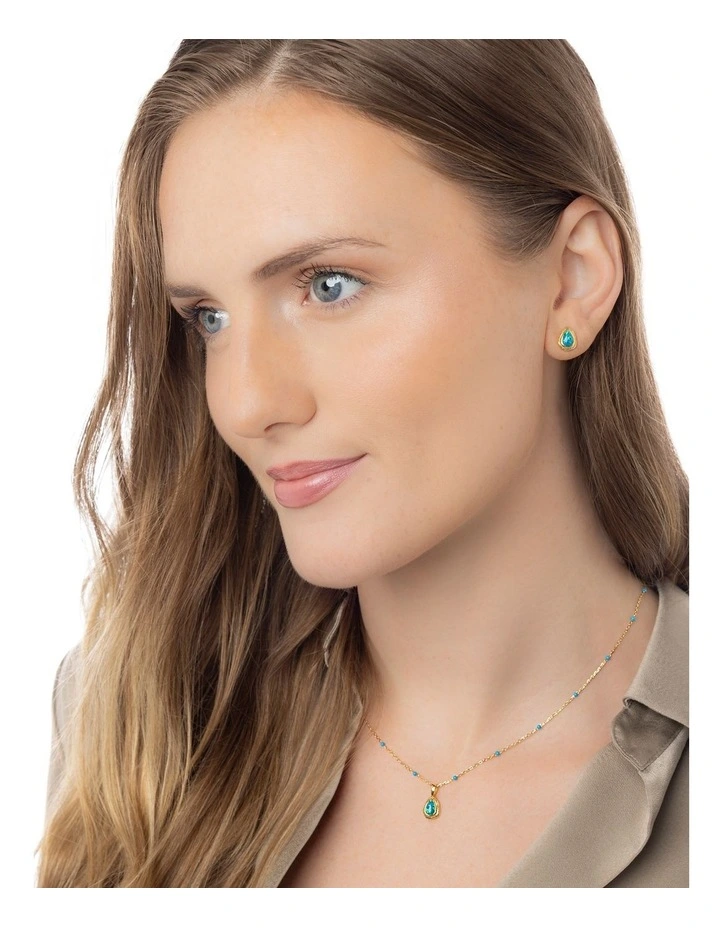 Teardrop Opal Pendant in Multi image 3