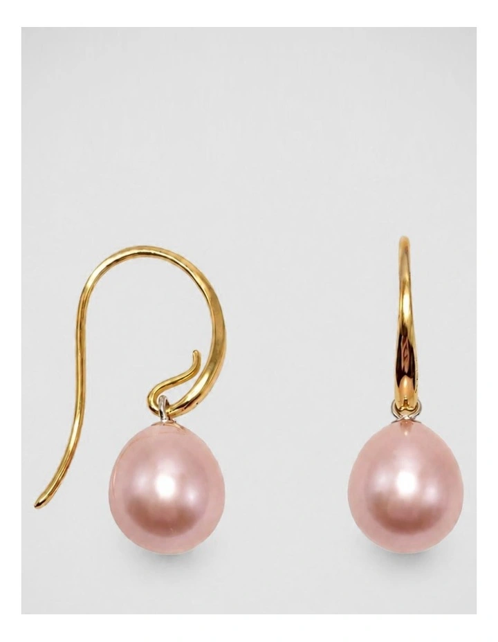 Pearlicious Natural Rose Hook Earrings in Pink image 1