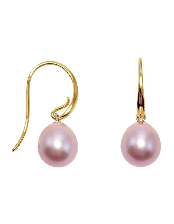 Pearlicious Natural Rose Hook Earrings in Pink image 1
