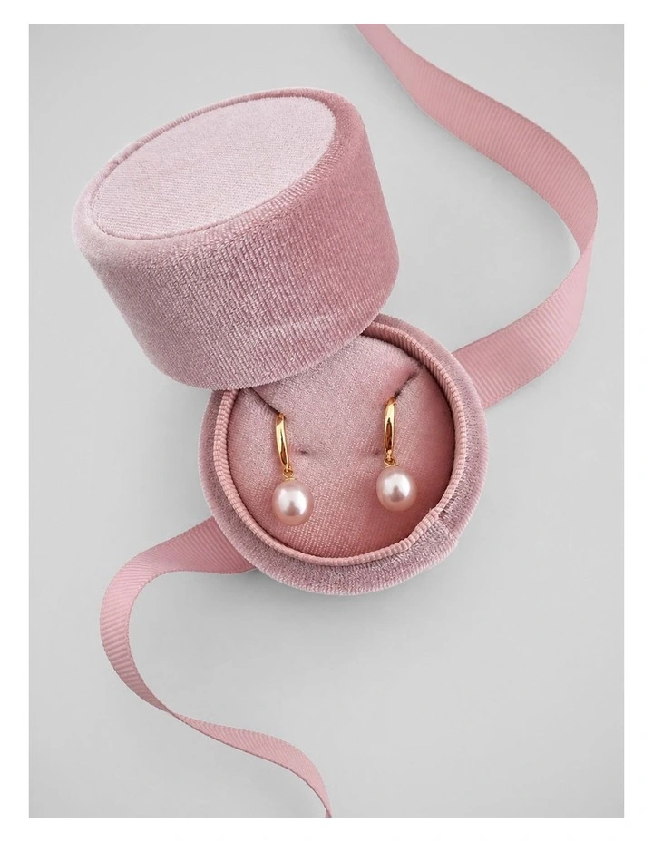 Pearlicious Natural Rose Hook Earrings in Pink image 2