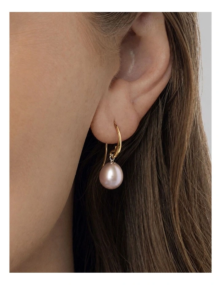 Pearlicious Natural Rose Hook Earrings in Pink image 3