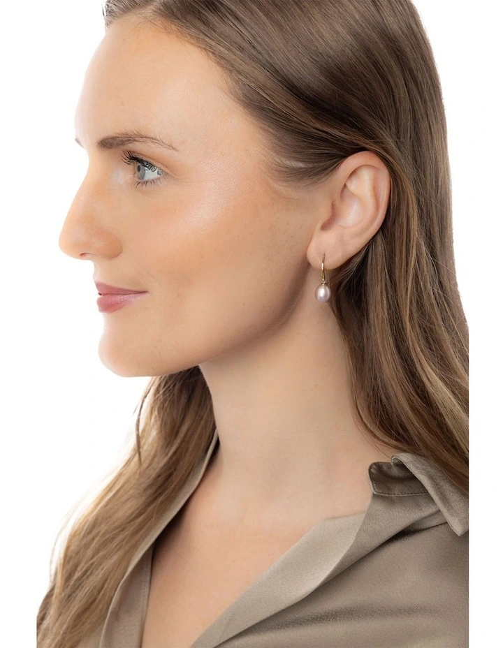 Pearlicious Natural Rose Hook Earrings in Pink image 3