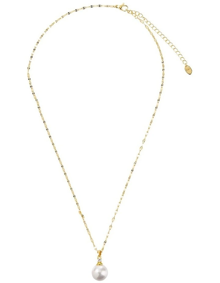 GJNE008M - CZ Stud And Necklace Set in Gold image 4