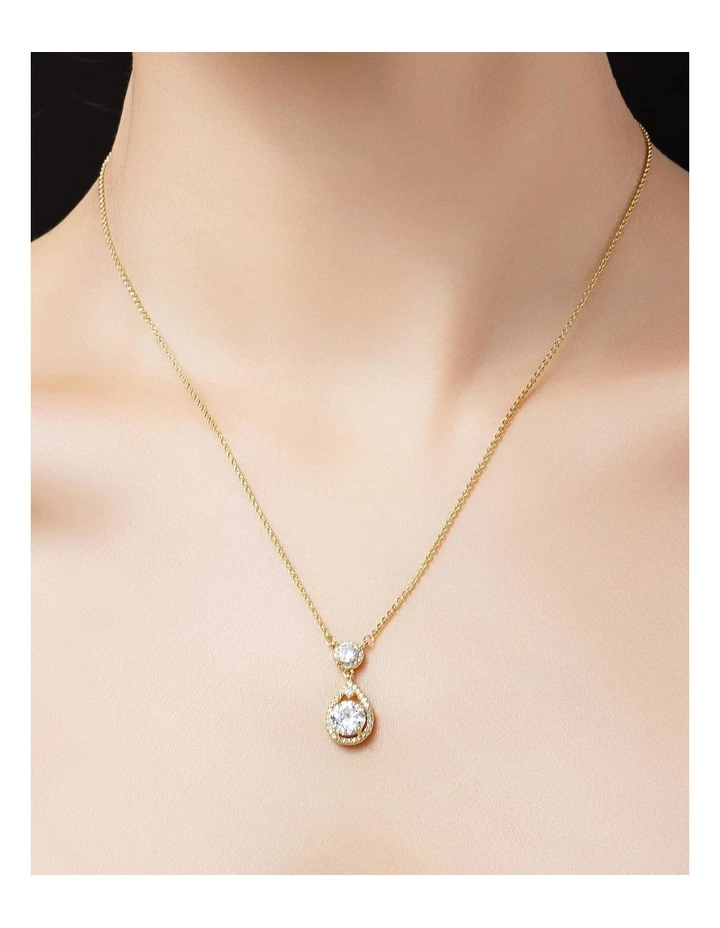 Cz Stud And Pendant Box Set Gjne006M in Gold image 3