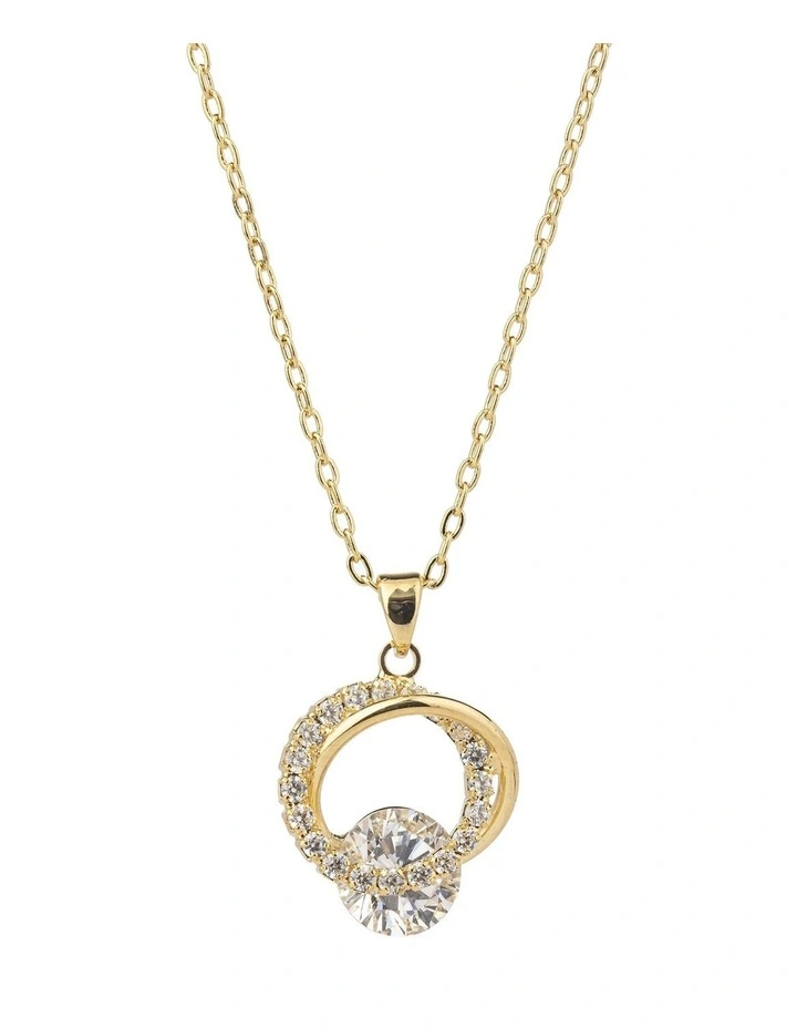 Gregory Ladner Double CZ Circle Earring And Necklace Set GJBF012M in Gold image 5