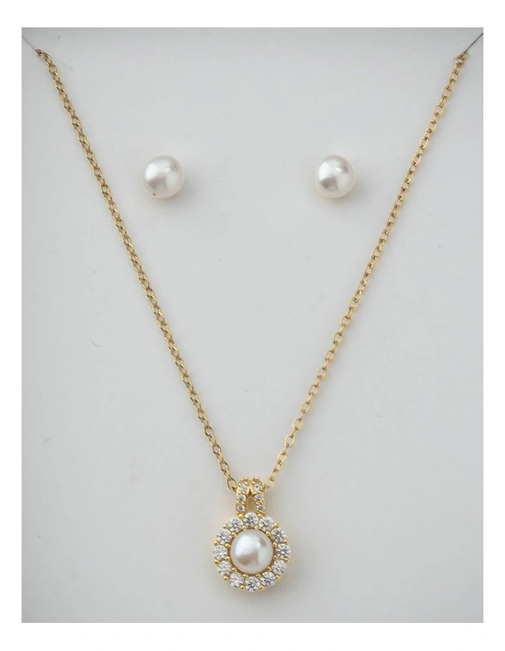 Gregory Ladner Pearl Gift Box Set in Gold image 1