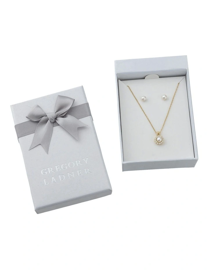 Gregory Ladner Pearl Gift Box Set in Gold image 2