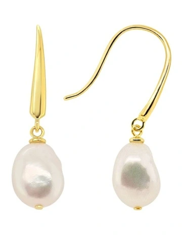 Baroque Pearl Hook Earring In Gold