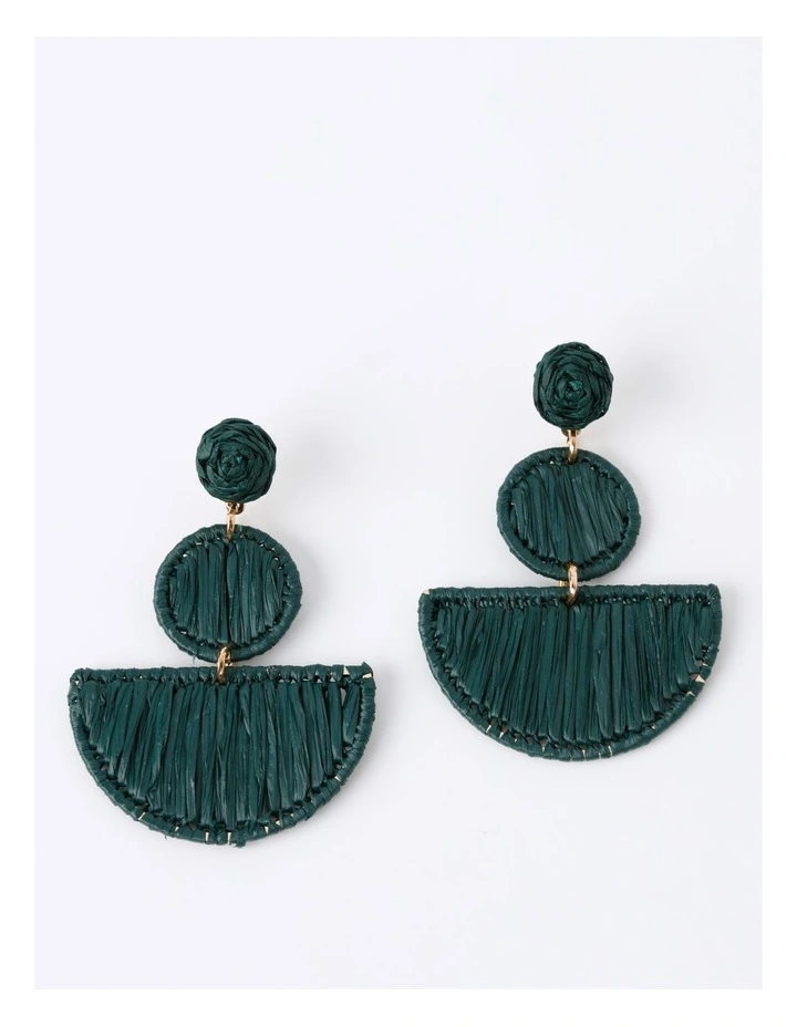 Raffia Earring in Khaki image 1