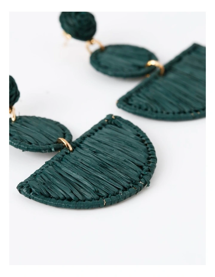 Raffia Earring in Khaki image 3