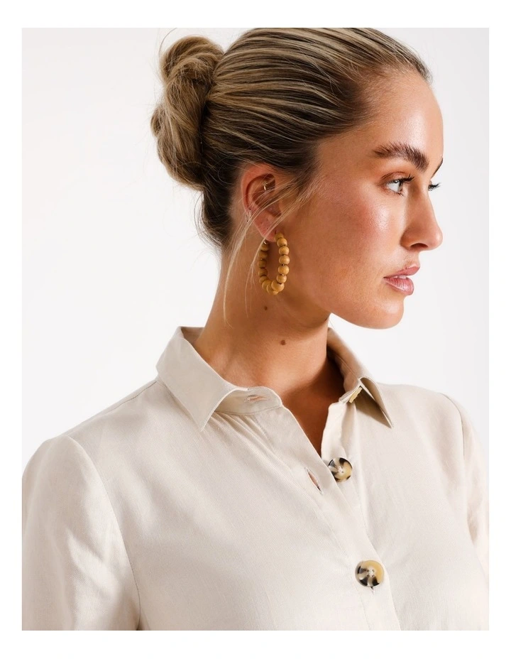 Ball Earring in Brown image 4