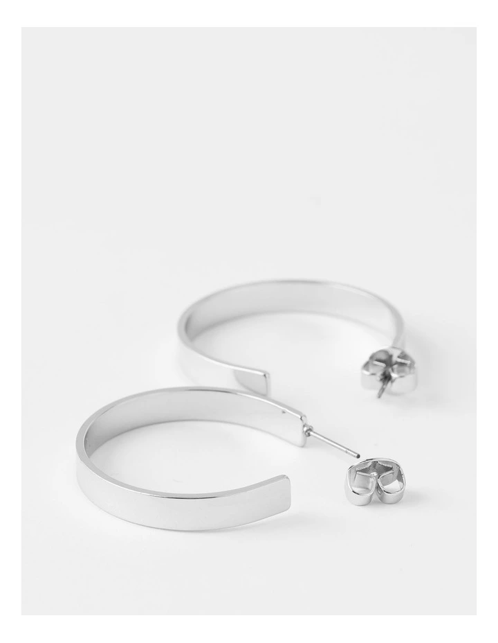 Clean Hoop Earring in Silver image 3
