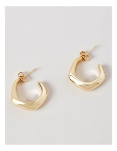 Battered Hoop Earring in Gold