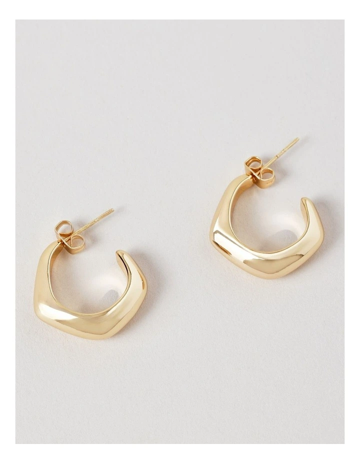 Battered Hoop Earring in Gold image 1