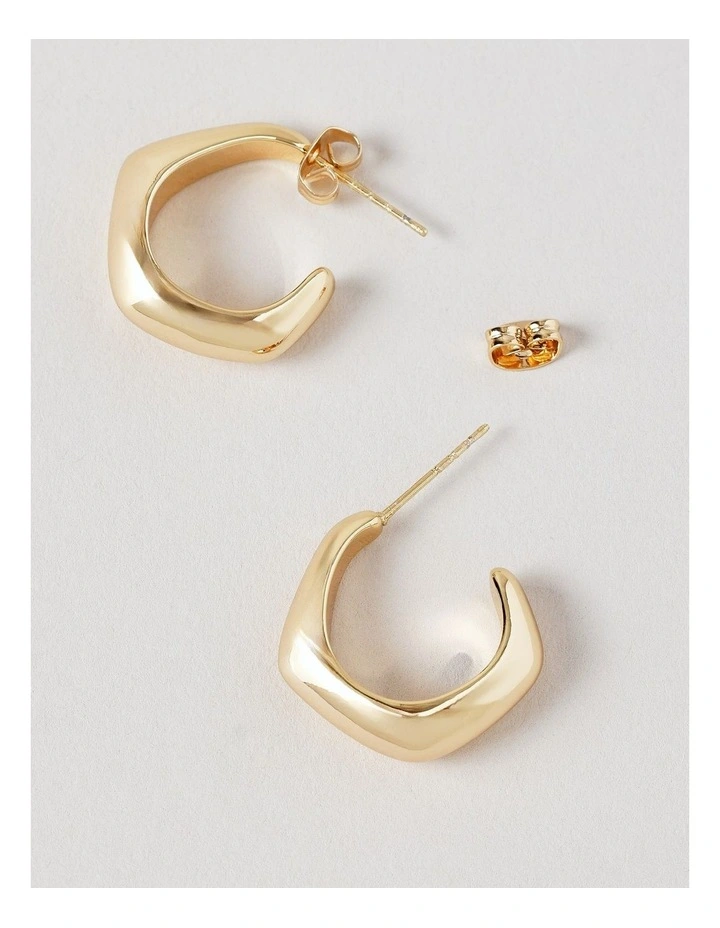 Battered Hoop Earring in Gold image 3