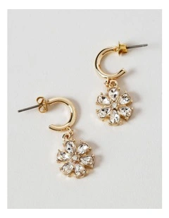 Floral Drop Earrings in Gold