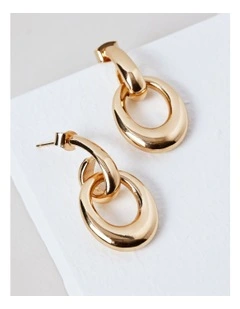 Circle Drop Earrings in Gold