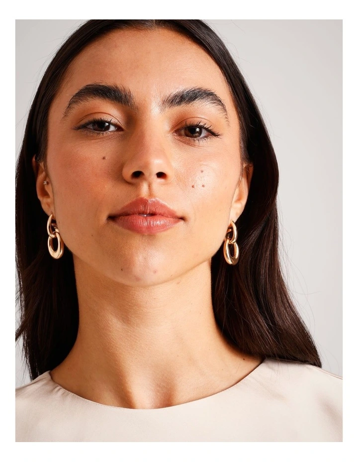 Circle Drop Earrings in Gold image 3