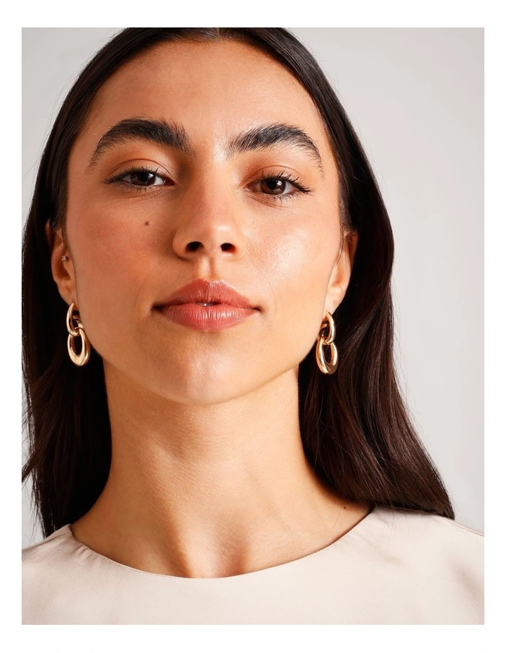 Circle Drop Earrings in Gold image 4