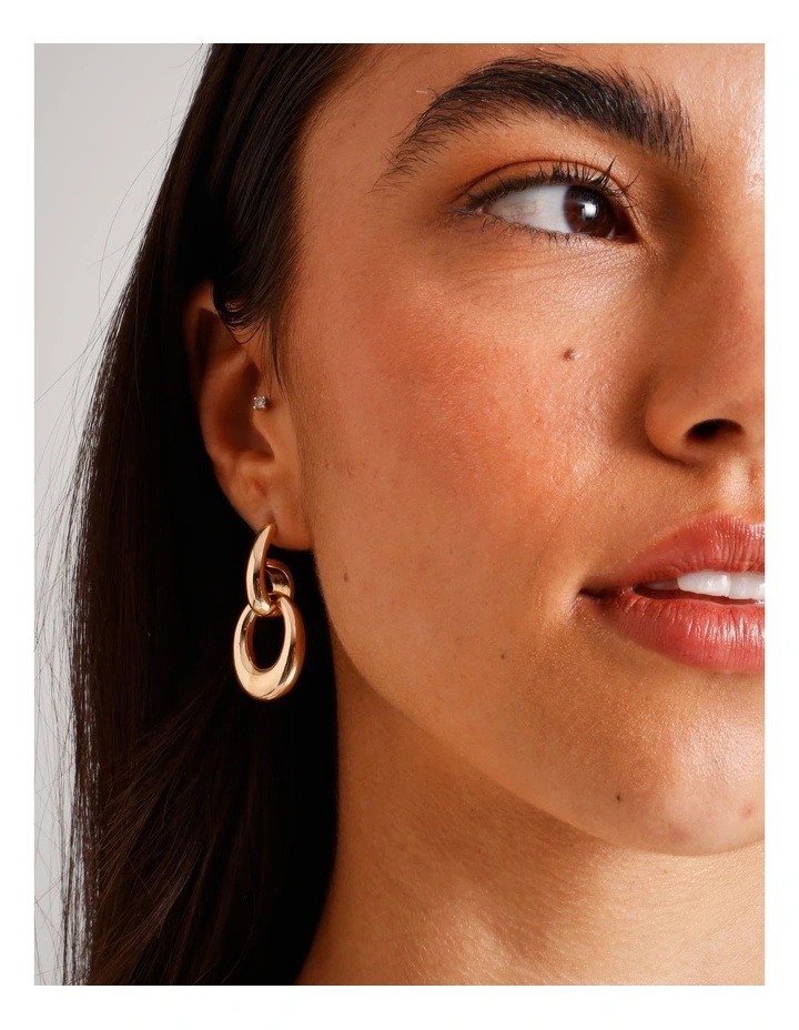 Circle Drop Earrings in Gold image 5