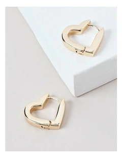 Heart Mini Hoop Earrings in Gold