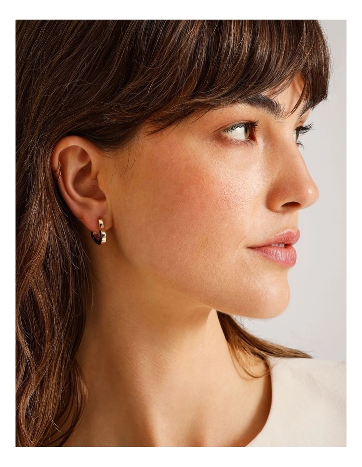 Heart Mini Hoop Earrings in Gold image 4