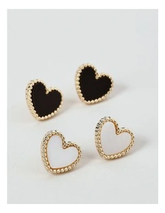 Heart Studs 2Pk in Gold