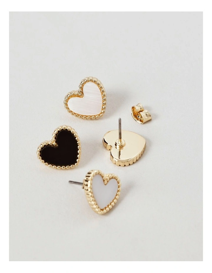 Heart Studs 2Pk in Gold image 3