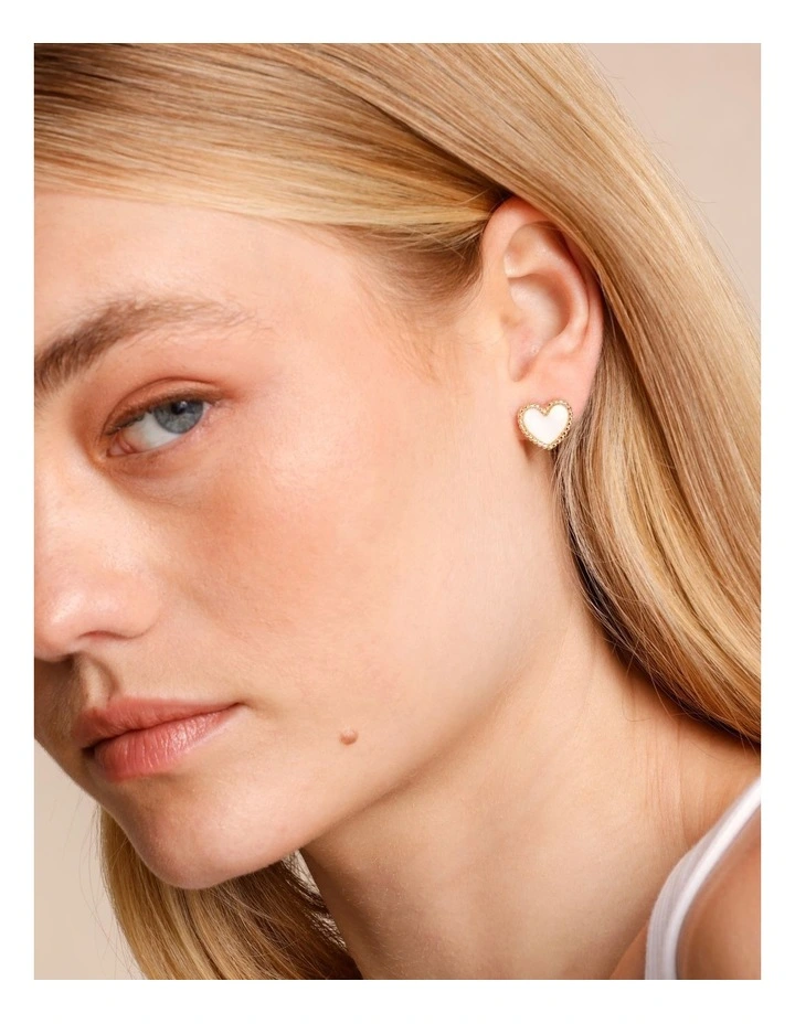 Heart Studs 2Pk in Gold image 4
