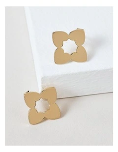 Hidden Heart Studs in Gold