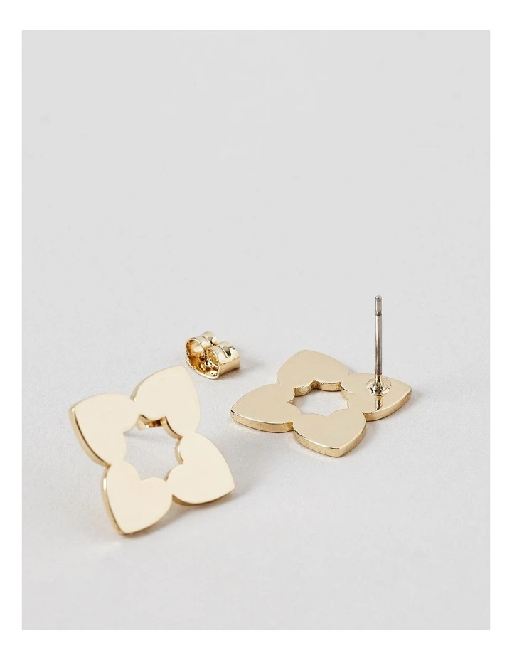 Hidden Heart Studs in Gold image 3