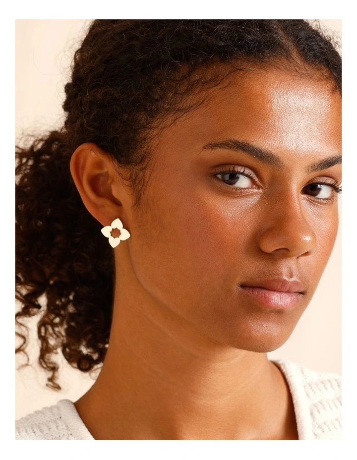 Hidden Heart Studs in Gold image 4