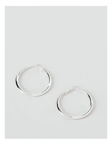 Round Hoop Earring in Silver