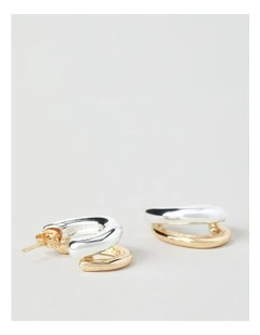 Double Hoop Earring in Gold