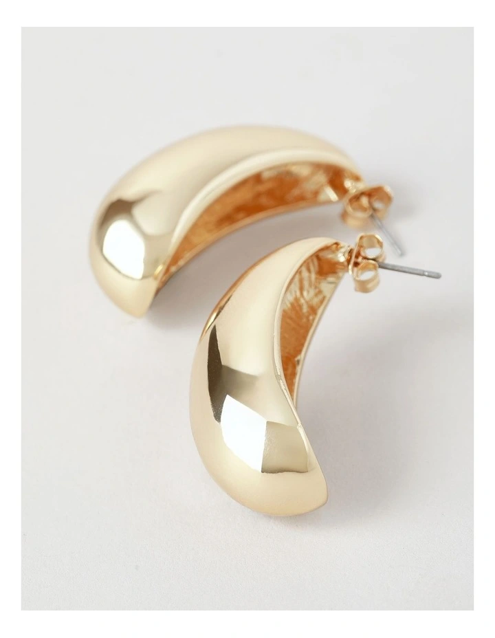Large Hollow Hoop Earring in Gold image 3