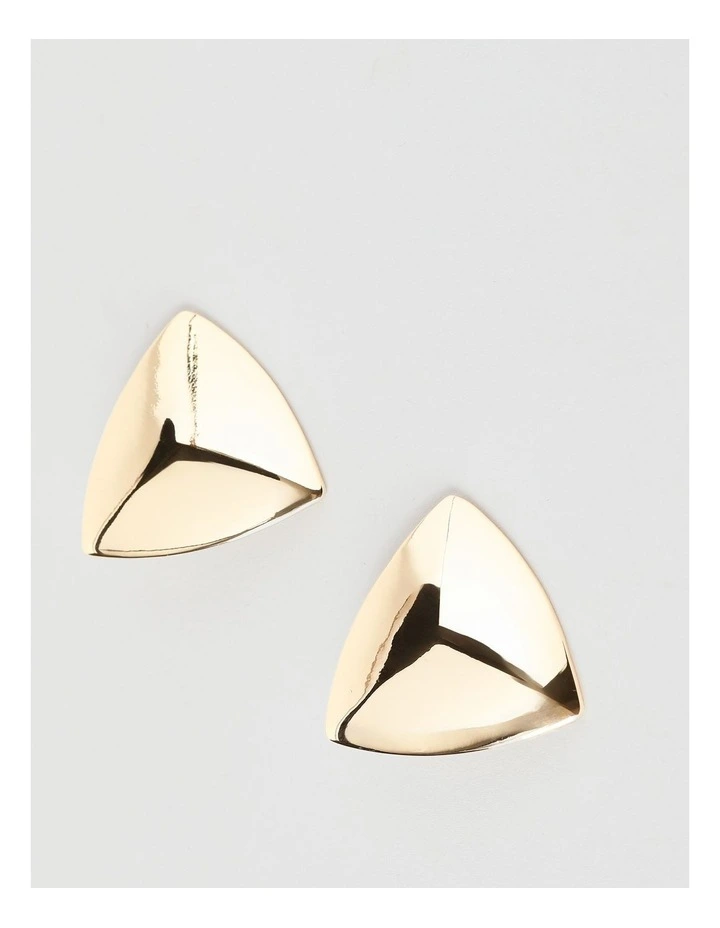 Chunky Triangle Stud Earring in Gold image 1