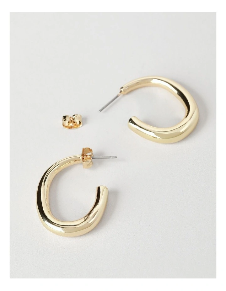 Skinny Hoop Earring in Gold image 3
