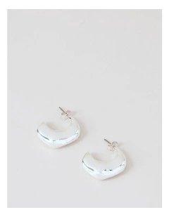 Irregular Hoop Earrings in Silver