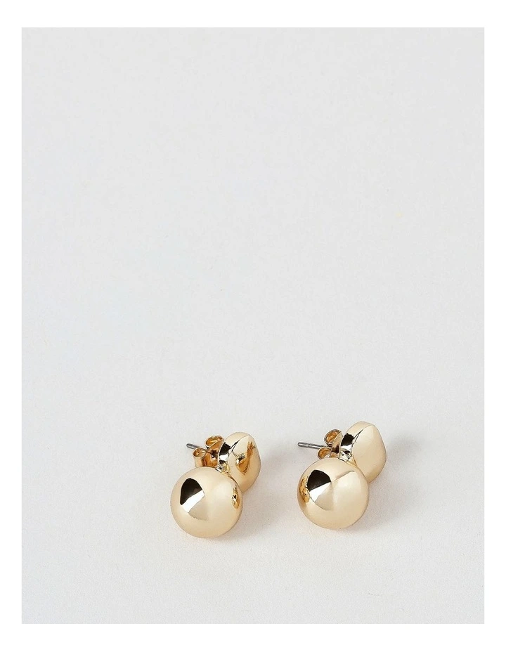 Square & Ball Earring in Gold image 1
