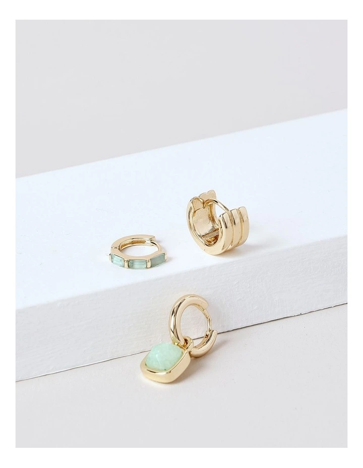 3 Pack Earrings in Green image 3