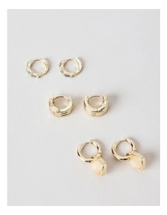 3 Pack Earrings in Pink