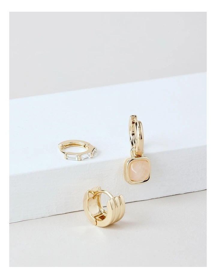 3 Pack Earrings in Pink image 3