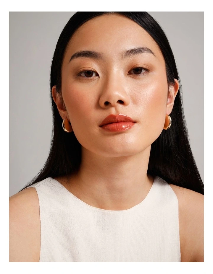 Two Tone Chunky Hoop Earrings in Mixed Metal image 4