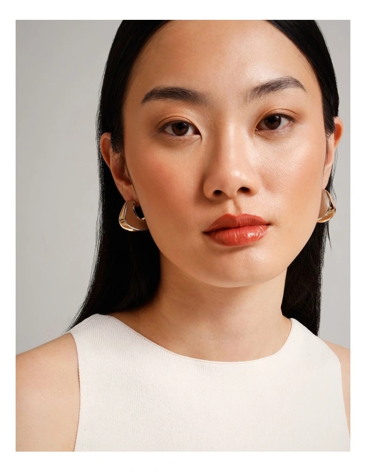 Curved Double Row Hoops in Mixed Metal image 4