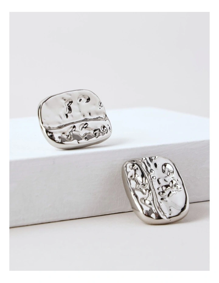 Curved Studs in Silver image 3